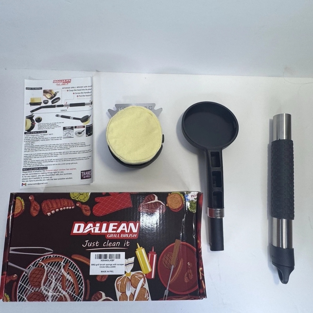 Dalllean BBQ Grill Brush Bristle Free Cirle With Scraper